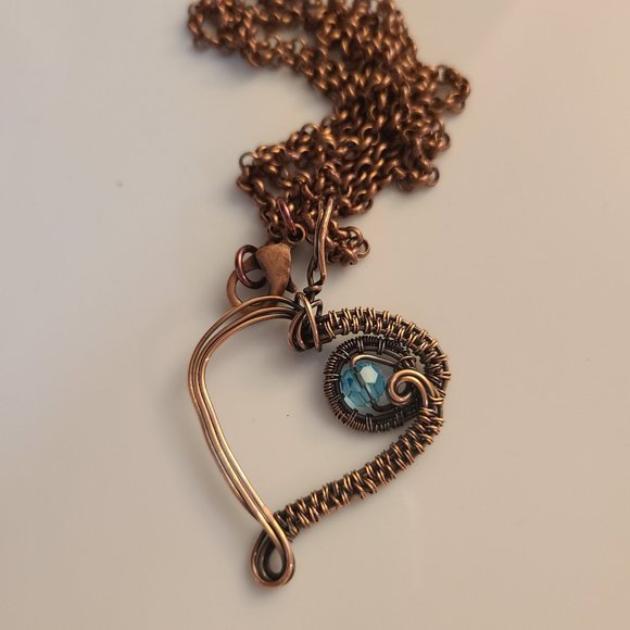 Heart Pendant - Blue Swarovski Crystal - Picture 1 of 1